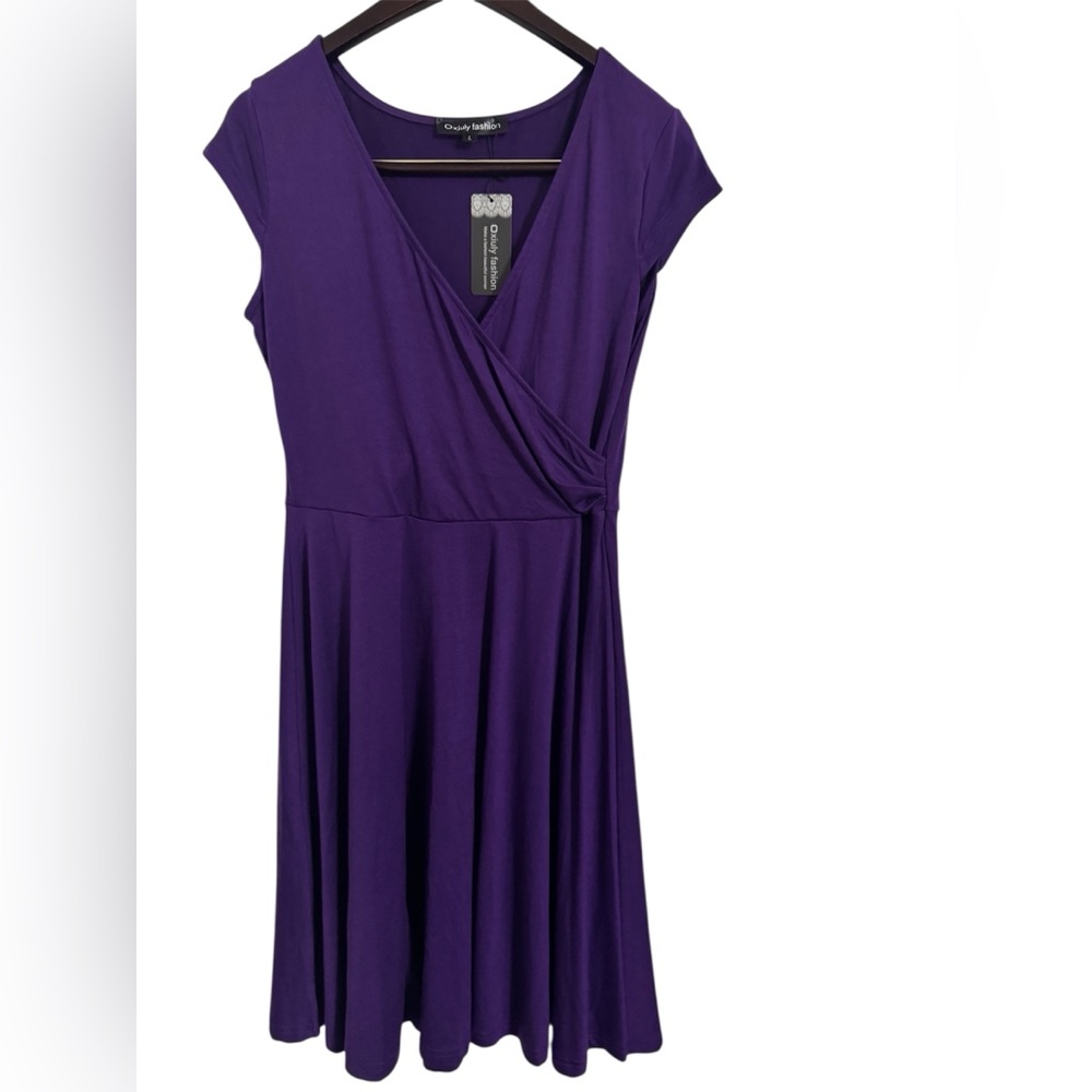 Oxiuly Fashion Purple Dress Size Large